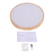 Round LED Wood Flush Mount Light