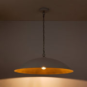 Vintage Oversized Flat Dome Metal Pendant Light