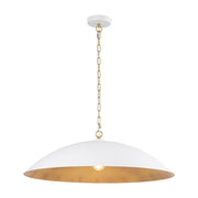 Vintage Oversized Flat Dome Metal Pendant Light