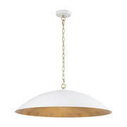 Vintage Oversized Flat Dome Metal Pendant Light