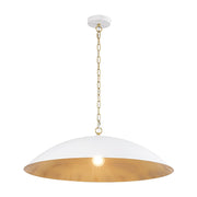 Vintage Oversized Flat Dome Metal Pendant Light