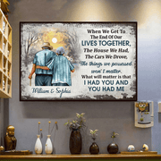 Together To The End - Custom Canvas Prints - Personalized Gift For Grandparent, Couple, Valentine, Anniversary, Husband, Wife, Her/Him