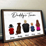 Daddy‘s Team Family Sitting - Personalized Poster/Canvas Prints - Father's Day Gift, Birthday Gift For Dad, Daddy