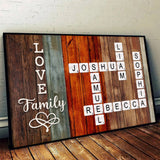 Family Crossword Art - Created In A Moment, Treasured Forever - Personalized Poster/Canvas Prints - Gift For Family Members, Mom and Dad