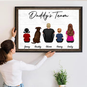 Daddy‘s Team Family Sitting - Personalized Poster/Canvas Prints - Father's Day Gift, Birthday Gift For Dad, Daddy