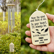 In The Loving Memory OF Family - Personalized Wind Chimes - Memorial Sympathy Gift for Family Members Grandma, Grandpa, Dad, Mom | Miscarriage Gift, Infant Loss Gifts