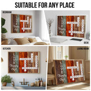 Family Crossword Art - Created In A Moment, Treasured Forever - Personalized Poster/Canvas Prints - Gift For Family Members, Mom and Dad