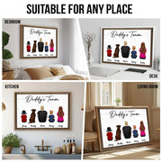 Daddy‘s Team Family Sitting - Personalized Poster/Canvas Prints - Father's Day Gift, Birthday Gift For Dad, Daddy