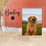 Memorial Plaque with Photo - Personalized Gifts for Pet Loss, Sympathy Gift for Cat, Dog and Any Other Animals | Custom Acrylic Plaque