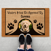 Custom Photo Doormat - Visitors Must Be Approved By My Dogs - Personalized Gift for Pet, Dog Lovers & Owner, Dog Mom, Dog Dad