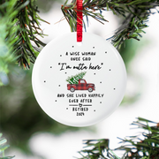 Funny Retirement Christmas - Personalized Circle Ceramic Ornament - Gifts for Retiree Retirement Party Gifts for Coworker Retiring