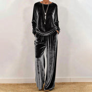 Women's Velvet Top & Pants 2-Piece Set