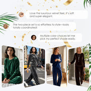 Women's Velvet Top & Pants 2-Piece Set